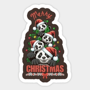 Merry Christmas Cat Santa Gift Sticker